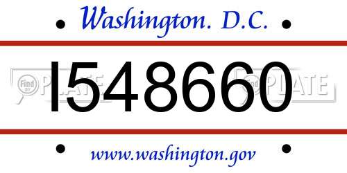 I548660 District Of Columbia License Plate