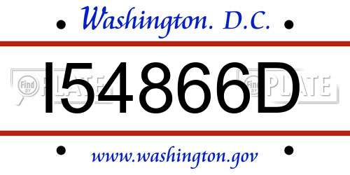 I54866D District Of Columbia License Plate