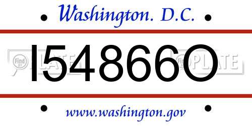 I54866O District Of Columbia License Plate