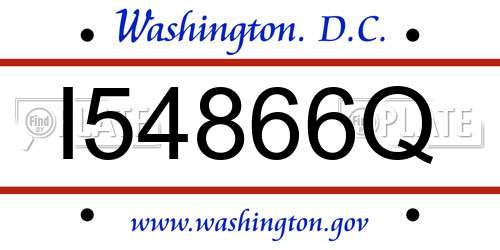 I54866Q District Of Columbia License Plate