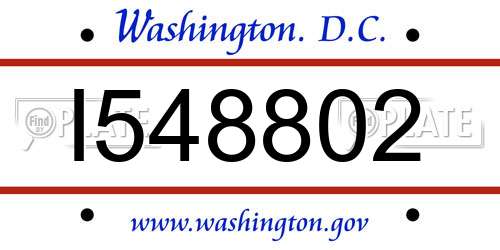 I548802 District Of Columbia License Plate