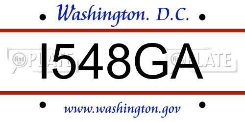 I548GA District Of Columbia License Plate