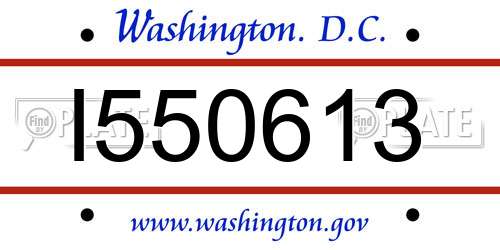 I550613 District Of Columbia License Plate