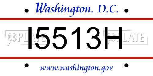 I5513H District Of Columbia License Plate