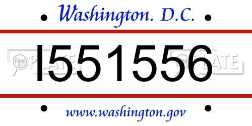 I551556 District Of Columbia License Plate