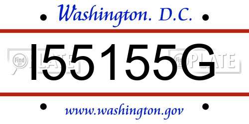 I55155G District Of Columbia License Plate