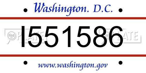 I551586 District Of Columbia License Plate