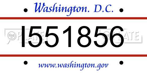 I551856 District Of Columbia License Plate
