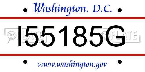 I55185G District Of Columbia License Plate