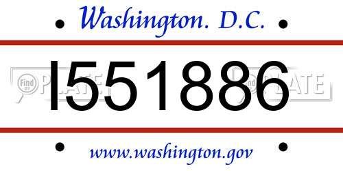 I551886 District Of Columbia License Plate