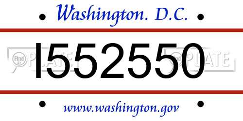 I552550 District Of Columbia License Plate