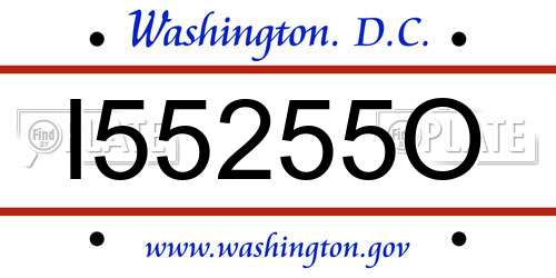 I55255O District Of Columbia License Plate