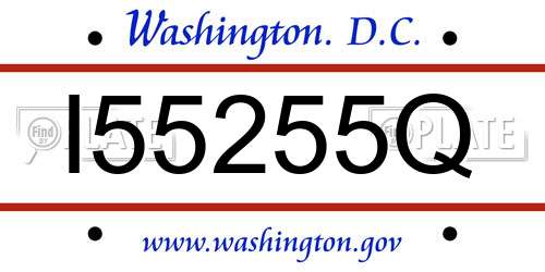 I55255Q District Of Columbia License Plate