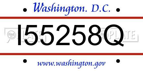 I55258Q District Of Columbia License Plate