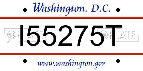 I55275T District Of Columbia License Plate
