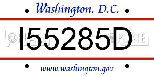I55285D District Of Columbia License Plate
