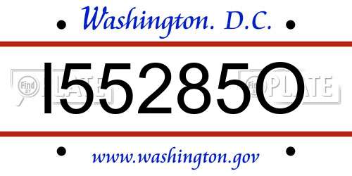 I55285O District Of Columbia License Plate