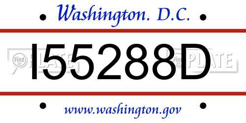 I55288D District Of Columbia License Plate