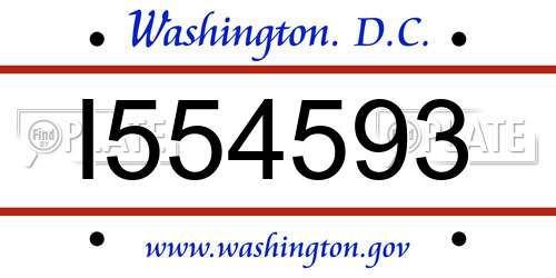 I554593 District Of Columbia License Plate