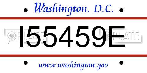 I55459E District Of Columbia License Plate