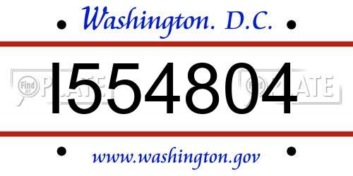 I554804 District Of Columbia License Plate
