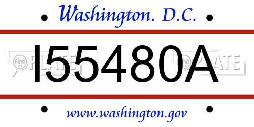 I55480A District Of Columbia License Plate