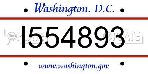 I554893 District Of Columbia License Plate