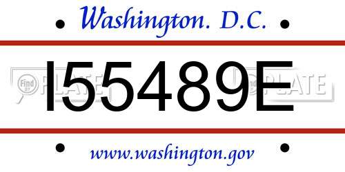I55489E District Of Columbia License Plate