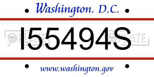 I55494S District Of Columbia License Plate
