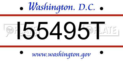 I55495T District Of Columbia License Plate