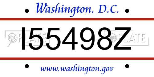 I55498Z District Of Columbia License Plate
