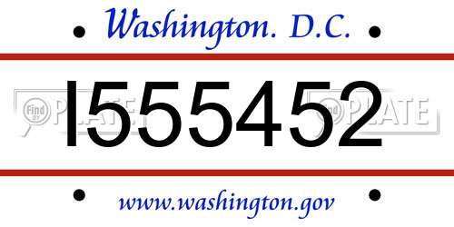 I555452 District Of Columbia License Plate