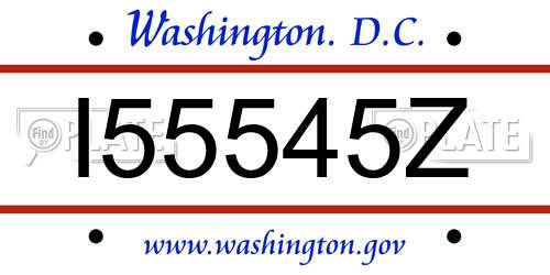 I55545Z District Of Columbia License Plate