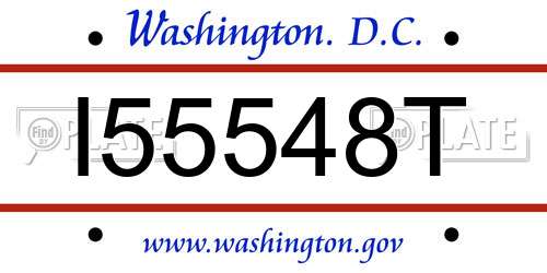 I55548T District Of Columbia License Plate