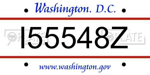 I55548Z District Of Columbia License Plate