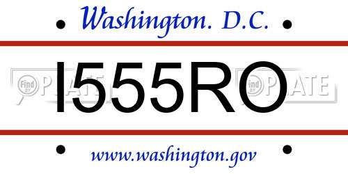 I555RO District Of Columbia License Plate