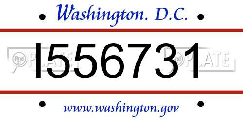 I556731 District Of Columbia License Plate