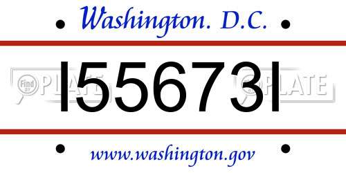I55673I District Of Columbia License Plate