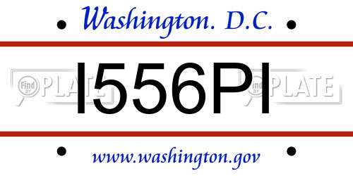 I556PI District Of Columbia License Plate