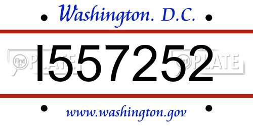 I557252 District Of Columbia License Plate