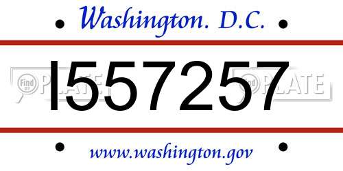 I557257 District Of Columbia License Plate