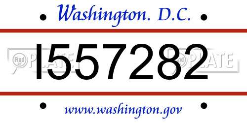 I557282 District Of Columbia License Plate