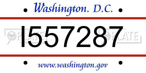 I557287 District Of Columbia License Plate