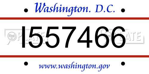 I557466 District Of Columbia License Plate
