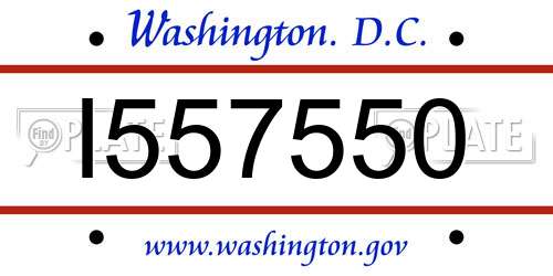 I557550 District Of Columbia License Plate