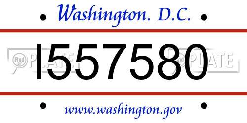 I557580 District Of Columbia License Plate