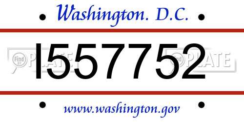 I557752 District Of Columbia License Plate