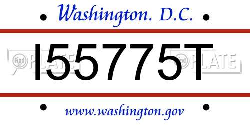 I55775T District Of Columbia License Plate