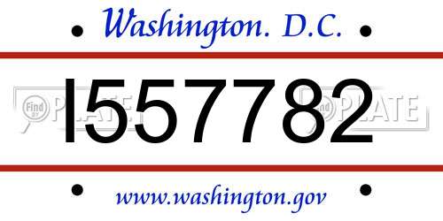 I557782 District Of Columbia License Plate