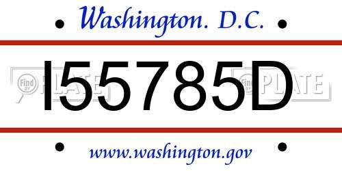 I55785D District Of Columbia License Plate